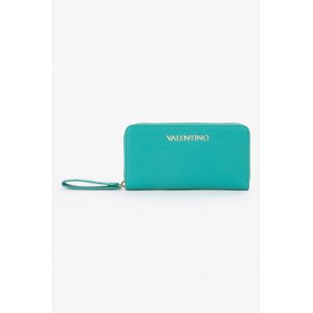 Portofel dreptunghiular din piele ecologica cu fermoar - Verde persan