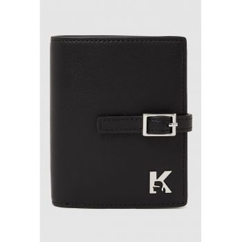 Portofel pliabil de piele ecolologica - Negru