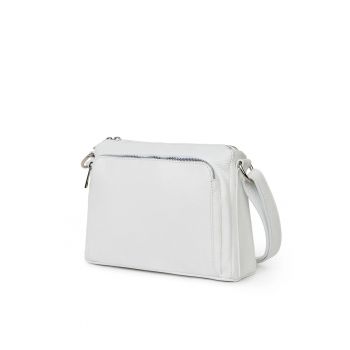 Poseta dama din piele naturala Vania` - Alb