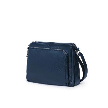 Poseta dama din piele naturala Vania` - Bleumarin