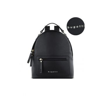 Rucsac dama  Ella - piele ecologica finisaj Saffiano - Compartimentare inteligenta - Usor - Modern si Functional - Negru - 496630S