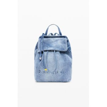 Rucsac de denim cu logo - Albastru deschis melange
