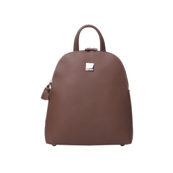 Rucsac de piele ecologica - cu compartiment dublu Rosalia - Maro