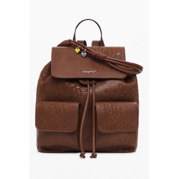 Rucsac de piele ecologica cu logo - Maro