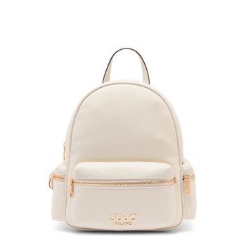 Rucsac din piele ecologica cu buzunare cu fermoar Better - Alb murdar