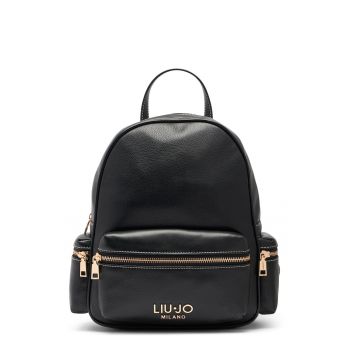 Rucsac din piele ecologica cu buzunare cu fermoar Better - Negru