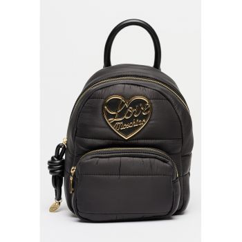 Rucsac matlasat cu logo - Auriu/Negru