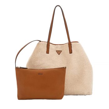 Victtoria faux fur shopper natural/cognac