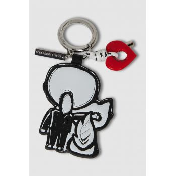 Breloc cu imprimeu logo - Rosu/Negru/Argintiu