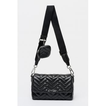 Geanta crossbody cu aspect matlasat Brick - Negru