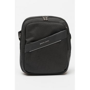 Geanta crossbody cu fermoar diagonal Alan - Negru