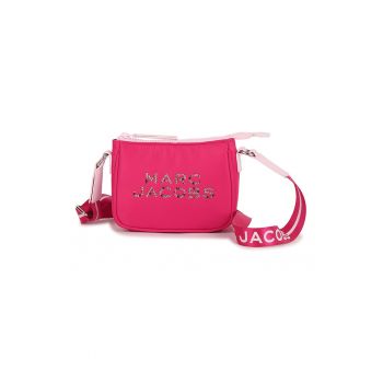 Geanta crossbody cu logo din strasuri - Roz