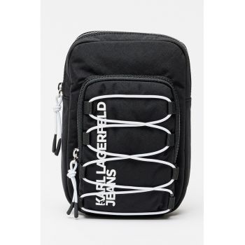 Geanta crossbody cu logo - Negru