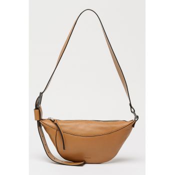 Geanta crossbody de piele cu bareta ajustabila Luna - Maro scortisoara