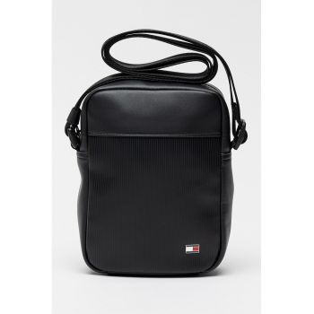 Geanta crossbody de piele ecologica Flag Mini - Negru