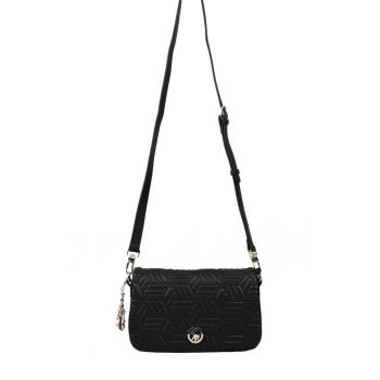 Geanta crossbody de piele ecologica - Negru