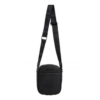Geanta crossbody din piele ecologica cu bareta cu model logo - Negru