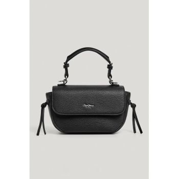 Geanta crossbody din piele ecologica cu clapa - Negru