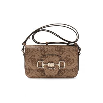 Geanta crossbody din piele ecologica cu model monograma Janie - Negru