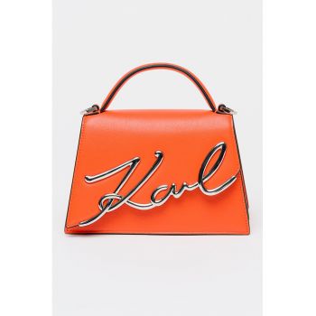 Geanta crossbody din piele Signature - Coral