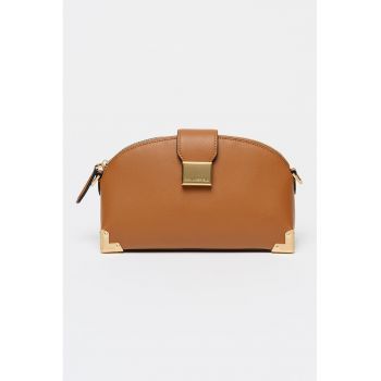 Geanta crossbody din piele Trunk - Caramel