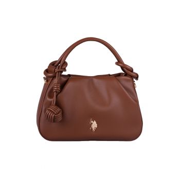 Geanta cu maner si logo - Maro