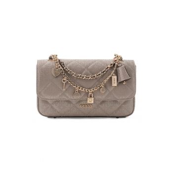 Geanta cu maner si pandantive Libby - Maro taupe