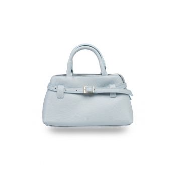 Geanta dama -  piele naturala - albastru deschis - Miriam