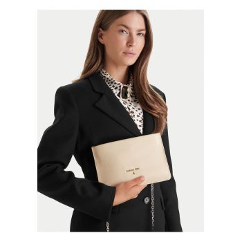 Geanta dama -  piele naturala - bej - One Size INTL - set cu sac pentru praf