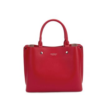 Geanta de piele ecologica cu bareta de umar Seraphina - Rosu