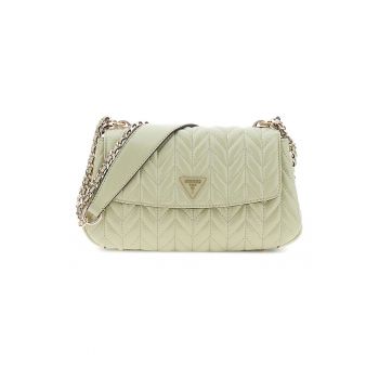 Geanta de piele ecologica cu bareta de umar si aspect texturat Cheryl - Verde pal