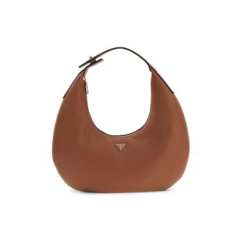 Geanta de umar cu aplicatie logo Evie - Maro cognac