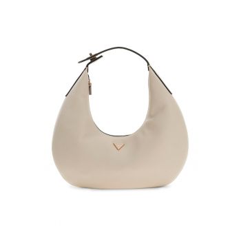 Geanta de umar cu aplicatie logo Evie - Maro taupe deschis