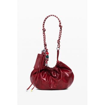 Geanta de umar cu barete intersanjabile de umar - Alb/Rosu vintage