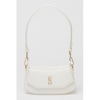 Geanta de umar cu logo - Alb optic