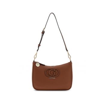 Geanta din piele ecologica cu bareta de umar Isola - Maro inchis