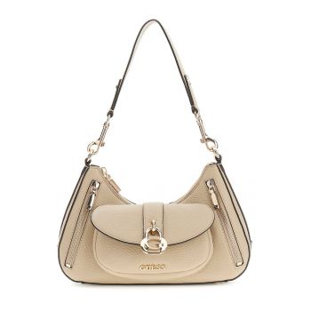 Geanta din piele ecologica cu bareta de umar Jessa - Maro nisip