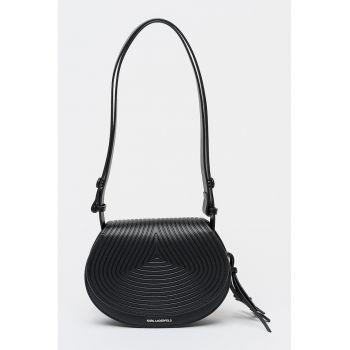 Geanta din piele ecologica cu bareta de umar - Negru