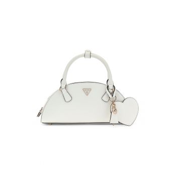 Geanta din piele ecologica cu manere rulate Isobel - Alb