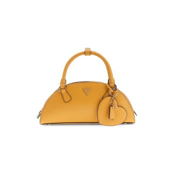 Geanta din piele ecologica cu manere rulate Isobel - Galben sofran