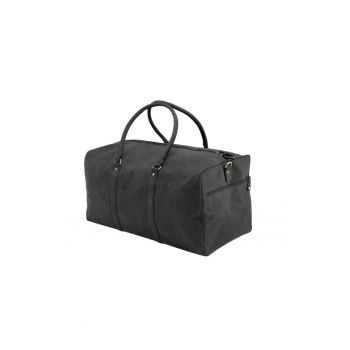 Geanta duffle din piele naturala cu bareta detasabila - 28.5x60x26 cm
