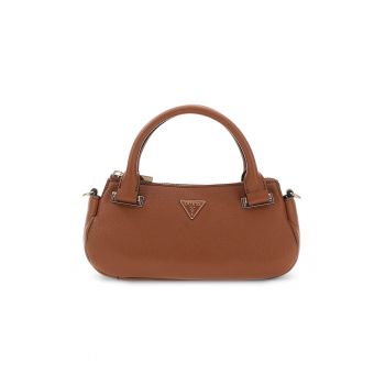 Geanta mini de mana cu bareta de umar Evie - Maro cognac