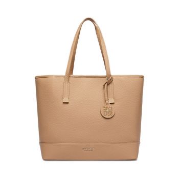 Geanta shopper  bej - One Size INTL - cu saszeta dopinata