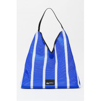 Geanta shopper din tricot - Albastru royal