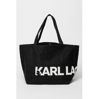 Geanta shopper Essential - Negru/Alb optic