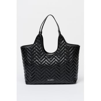 Geanta tote cu aspect matlasat Brick - Negru