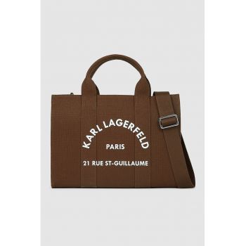 Geanta tote de panaza Rue St-Guillaume - Maro pamantiu