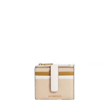 Metallic medium tricolor wallet sandshell + pearl + seagrass