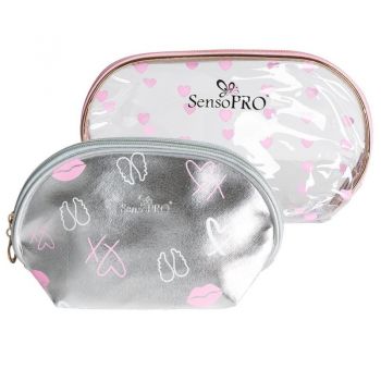 Portfard Travel Transparent / Silver, SensoPRO Universe, Set 2 Bucati