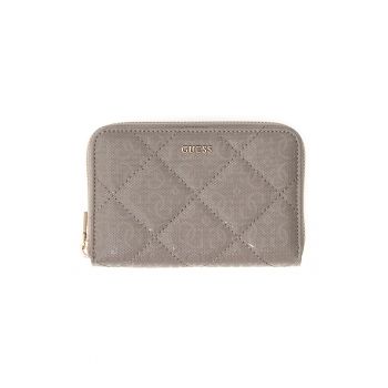 Portofel de piele ecologica cu fermoar Libby - Maro taupe deschis